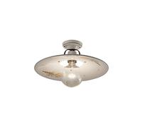 FerroLuce Plafoniera piccola rustica con diffusore in ceramica dipinto a mano Bo [EEK: A]