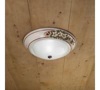 Plafoniera Classica Capua Ceramica E Ottone Satinato Decorato 1 Luce E27