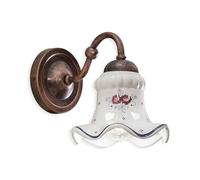 Ferroluce Applique Retrò Chieti C172 – 1 luce in ceramica e metallo, nero sfumato rame