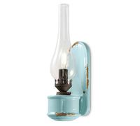 Applique Vintage Candela Ceramica Azzurra 1 Luce E14