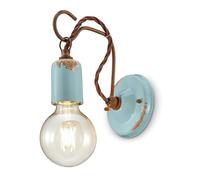Applique Vintage Ceramica Azzurra Con Filamento 1 Luce E27