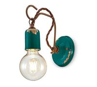 Applique Vintage Ceramica Verde Con Filamento 1 Luce E27
