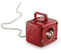 Ferroluce Retrò C1650-VIR Lanterna Industrial, Ceramica, Rosso Lucido, 77 watts, 20 x 18 x 15.5 cm