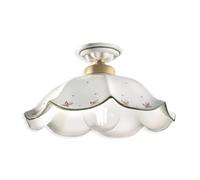 Ferroluce Retrò Plafoniera 1 Luce In Ceramica Color Ottone Satinato Diam.39 Cm C065 Belluno