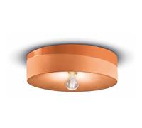 Ferroluce Retrò Plafoniera Grande Vintage Decò Pi Ceramica Arancio Pesca 1 Luce E27