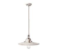 Ferroluce Retrò Sospensione Country E27, 77.0 W, Bianco Lucido, 40 cm