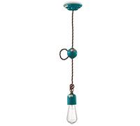 Ferroluce Retrò Sospensione Minimal Vintage E27, 53 W, Verde Lucido, 5.5 cm