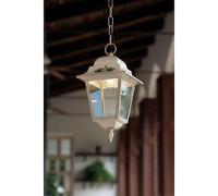 Sospensione Classica Esterno Gorizia Metallo Ceramica Bianco Sfumato 1 Luce E27