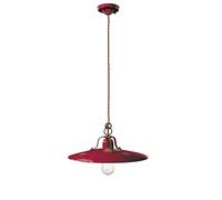Ferroluce Sospensione Country Bordeaux C1443 - Ceramica D.40 cm E27 Vintage