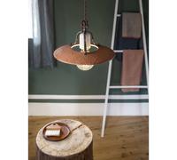 Lampadario Classico Bologna Metallo E Ceramica Nero Sfumato Rame 30Cm 1 Luce E27