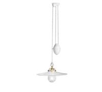 Sospensione Saliscendi Classico Asti Ferro E Ceramica Ottone Decorato 1 Luce E27