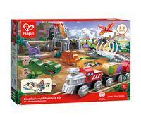 FERROVIA DEI DINOSAURI set avventura HAPE in legno E3795 età 3+