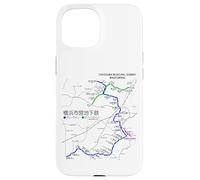 Ferrovia della linea ferroviaria giapponese della città di Yokohama - Souvenir Mappa del percorso Custodia per iPhone 15