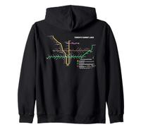 Ferrovia della linea ferroviaria Toronto Canada - Souvenir Mappa del percorso Felpa con Cappuccio