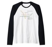 Ferrovia della linea ferroviaria Toronto Canada - Souvenir Mappa del percorso Maglia con Maniche Raglan
