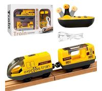 Ferrovia Elettrica Lok - Treno Telecomando Motorizzato con Luce & Suono Compatibile con Ferrovia in Legno (Brio, Thomas) - Giocattolo treno a partire dai 4 anni per bambini
