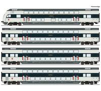 Ferrovia H0 Roco 6210147 - Set Di 4 Pezzi: Vagoni A Due Piani, DSB Nuovo In OVP