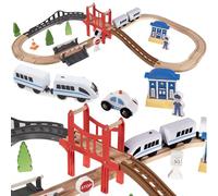 Linea ferroviaria in legno con treno elettrico 320 cm