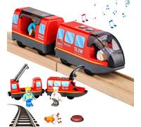 Ferrovia per bambini elettrico a batteria, attacco magnetico compatibile con Thomas, Brio, Chuggington (rosso)