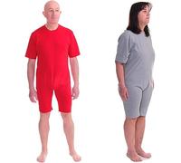 FERRUCCI COMFORT Body Sanitario in cotone con Zip Interno gamba Estivo, Unisex (L, Rosso)