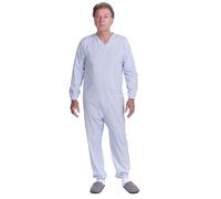 FERRUCCI COMFORT Pigiama Sanitario a Manica Lunga con Cerniera Posteriore, 100% Puro Cotone - Made in Italy - per pazienti con disabilità (L)
