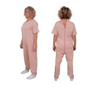 FERRUCCI COMFORT Pigiama Sanitario Donna Rosa Femminile con Zip sul Dorso - 9078 MC PL - Manica Corta e Pantalone Lungo, 100% Cotone (IT, Testo, S, Regular, Regular, Rosa)