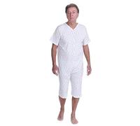 FERRUCCI COMFORT Pigiama Sanitario in Cotone con Zip su Dorso - Unisex - Maniche Corte e Pantalone Corto - 9012/5 - Adatto agli Anziani - Antimanipolazione (Maschile, S)
