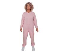 FERRUCCI COMFORT Pigiama Tutone Sanitario Calore Manica Lunga 1 Cerniera/Zip Dietro Schiena Invernale Tessuto Pesante (Rosa, L)