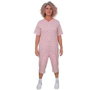 FERRUCCI COMFORT Pigiama Tutone Sanitario Estivo con 3 Zip in Cotone a Maniche Corte e Pantalone Corto - 9008/6 - Made in Italy - Adatto agli Anziani (XL, Rosa)