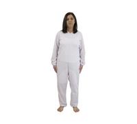 FERRUCCI COMFORT Pigiama Tutone Sanitario semplicità Manica Lunga 3 Cerniere/Zip Dietro Schiena e Interno Gamba Estivo (Rosa, XXL)