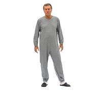 FERRUCCI COMFORT Pigiama Tutone Sanitario semplicità Manica Lunga 3 Cerniere/Zip Dietro Schiena e Interno Gamba Estivo (Grigio, L)