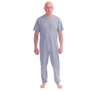 FERRUCCI COMFORT Pigiama Tutone Sanitario Sentimento Manica Corta 1 Cerniere/Zip Dietro Schiena Estivo (Grigio, M)