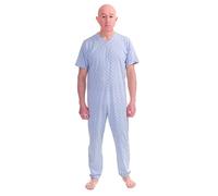 FERRUCCI COMFORT Pigiama Tutone Sanitario Sentimento Manica Corta 1 Cerniere/Zip Dietro Schiena Estivo (Azzurro / Cielo, L)