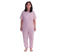 FERRUCCI COMFORT Pigiama Tutone Sanitario Sentimento Manica Corta 1 Cerniere/Zip Dietro Schiena Estivo (Rosa, M)