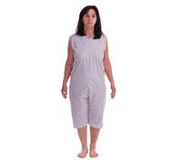 Ferrucci Pigiama Sanitario Smanicato con Pantalone Corto 1 Zip/Cerniera Dietro la Schiena Estivo - 9008/7 (Rosa, L)