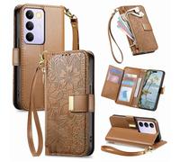 Fertuo Cover a Libro Antiurto in Pelle PU per Realme C100 5G, Marrone