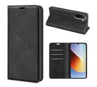 Fertuo Cover a Libro in Pelle con Porta Carte per Poco C81 Pro 4G, Nero