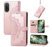 Fertuo Cover a Libro in Pelle con Porta Carte per Poco C81 Pro 4G, Oro rosa