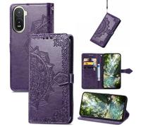 Fertuo Cover a Libro in Pelle con Porta Carte per Poco C81 Pro 4G, Viola