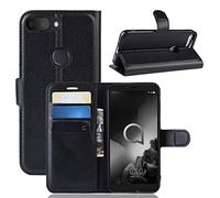 Fertuo Cover Alcatel 1S 2019, Custodia Portafoglio Cover a Libro in Pelle Flip Case con Silicone Bumper, Fibbia Magnetica, Porta Carte, Kickstand, per Alcatel 1S 2019 Smartphone, Nero