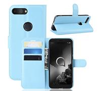 Fertuo Cover Alcatel 1S 2019, Custodia Portafoglio Cover a Libro in Pelle Flip Case con Silicone Bumper, Fibbia Magnetica, Porta Carte, Kickstand, per Alcatel 1S 2019 Smartphone, Blu
