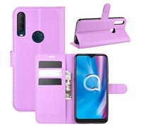 Fertuo Cover Alcatel 1S 2020 / 1V 2020 / 3L 2020, Custodia Portafoglio Cover a Libro in Pelle Flip Case con Silicone Bumper, Fibbia Magnetica, Porta Carte, Kickstand, per Alcatel 1S 2020, Viola