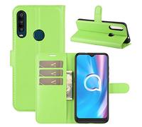 Fertuo Cover Alcatel 1SE 2020, Custodia Portafoglio Cover a Libro in Pelle Flip Case con Silicone Bumper, Fibbia Magnetica, Porta Carte, Kickstand, per Alcatel 1SE 2020, Verde