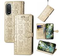 Fertuo Cover Custodia a Libro Antiurto per Xiaomi Poco C81 Pro 4G, Oro