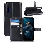 Fertuo Cover Huawei Nova 5T, Custodia Portafoglio Cover a Libro in Pelle Flip Case con Silicone Bumper, Fibbia Magnetica, Porta Carte, Kickstand, per Huawei Nova 5T Smartphone, Nero
