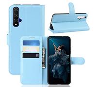 Fertuo Cover Huawei Nova 5T, Custodia Portafoglio Cover a Libro in Pelle Flip Case con Silicone Bumper, Fibbia Magnetica, Porta Carte, Kickstand, per Huawei Nova 5T Smartphone, Blu