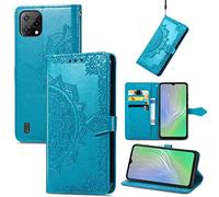 Fertuo Cover per Blackview A55 / Oscal C60, Custodia Portafoglio a Libro in Pelle Flip Cover con Porta Carte, Chiusura Magnetica [Disegni di Mandala] Case Antiurto per Blackview A55, Blu