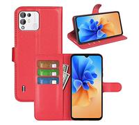 Fertuo Cover per Blackview A55 Pro, Custodia Portafoglio Cover a Libro in Pelle Flip Case con Silicone Bumper, Fibbia Magnetica, Porta Carte, Kickstand, per Blackview A55 Pro, Rosso