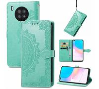 Fertuo Cover per Honor 50 Lite/Huawei Nova 8i, Custodia Portafoglio a Libro in Pelle Flip Cover con Porta Carte, Chiusura Magnetica [Disegni di Mandala] Case Antiurto per Honor 50 Lite, Verde