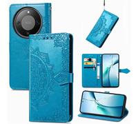 Fertuo Cover per Honor Magic 8 Lite 5G, Custodia Portafoglio a Libro in Pelle Flip Case con Porta Carte, Chiusura Magnetica e Stand [Disegni di Mandala] Interno Silicone Sottile Antiurto, Blu